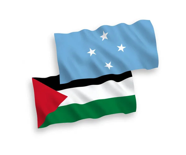 National Vector Fabric Wave Flags Federated States Micronesia Palestine Isolated — 图库矢量图片
