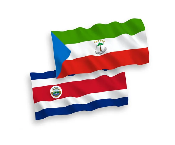 National Vector Fabric Wave Flags Republic Costa Rica Republic Equatorial — ストックベクタ
