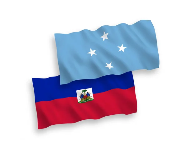 Bandeiras Onda Tecido Vetorial Nacional Dos Estados Federados Micronésia República —  Vetores de Stock