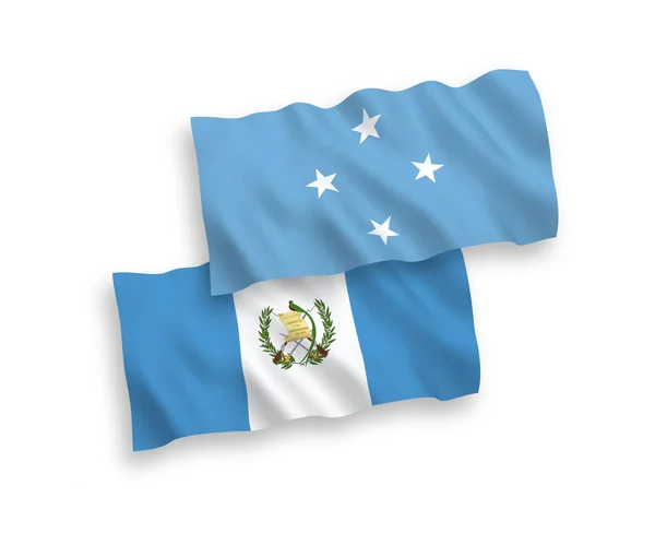 Banderas Nacionales Ondas Vectoriales Los Estados Federados Micronesia República Guatemala — Vector de stock