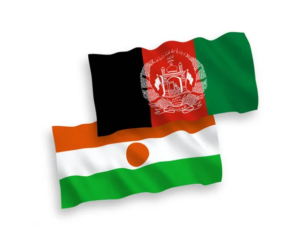 Bandeiras Tecido Vetorial Nacional República Níger República Islâmica Afeganistão Isoladas —  Vetores de Stock
