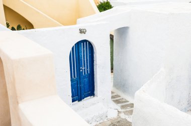 Yunanistan 'ın Santorini adasında beyaz mimari