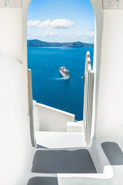 Yunanistan 'ın Santorini adasında beyaz mimari — Stok fotoğraf