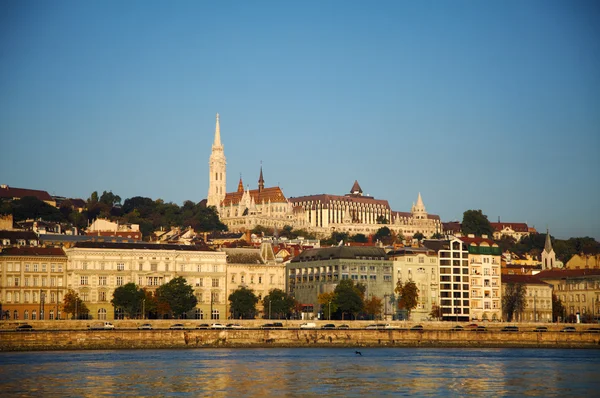 Przegląd Budapesztu, jak widać z szechenyi chain bridge — Zdjęcie stockowe