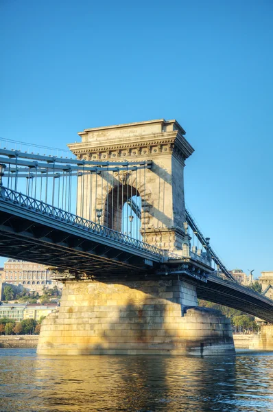 Ponte suspensa Szechenyi em Budapeste, Hungria — Fotografia de Stock