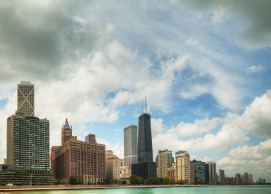 Downtown chicago, Il güneşli bir günde