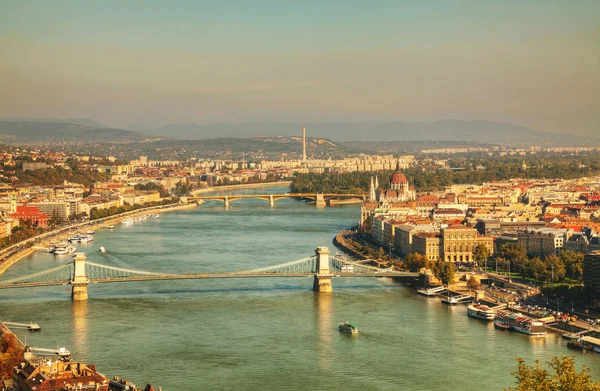 Panoramatický přehled Budapešť, Maďarsko — Stock fotografie