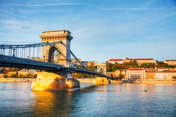 Szechenyi chain bridge in Budapest, Hungary — Stock Photo, Image