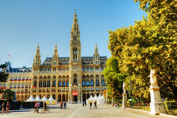 Rathaus (Belediye Binası) Viyana, Avusturya 'da sabah — Stok fotoğraf