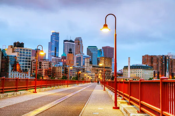 Centro Minneapolis, Minnesota di notte — Foto Stock