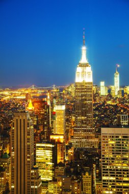Geceleyin New York Şehri manzarası