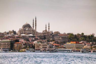 İstanbul cityscape ile Süleymaniye Camii