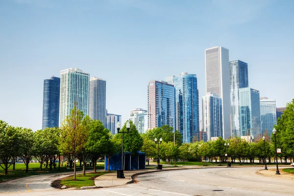 Downtown chicago, il, rano — Zdjęcie stockowe