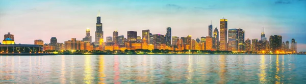 Chicago sentrum av byen Panorama – stockfoto