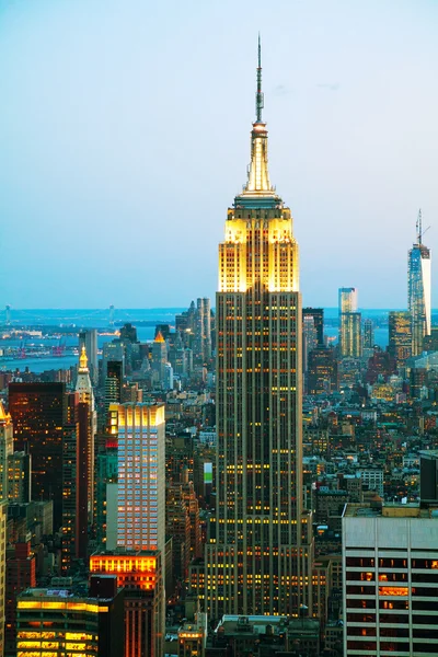 New York City stadsbild i natten — Stockfoto