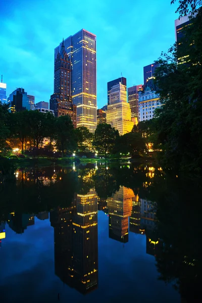 New York City cityscape in the night — Stock Photo, Image