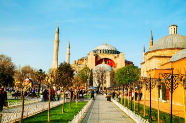 Ayasofya İstanbul 'da, Türkiye' de sabahın erken saatlerinde