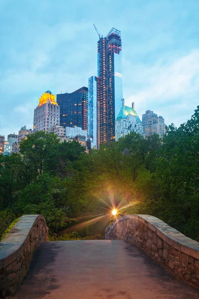 Paysage urbain de New York dans la nuit — Photo