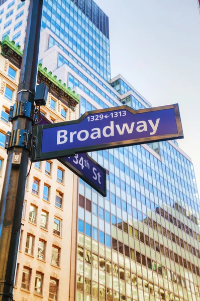 Broadway znamení — Stock fotografie