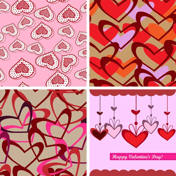 Valentine day seamless background pattern — Stock Vector