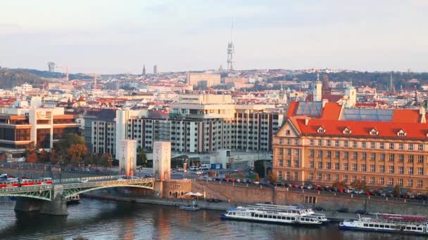 Praag stadsgezicht — Stockvideo