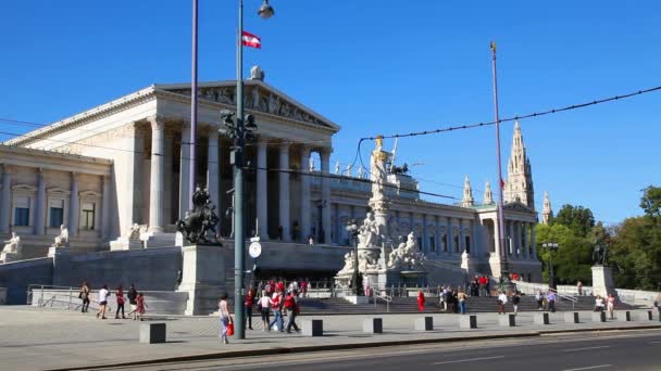 Österreichisches Parlamentsgebäude — Stockvideo