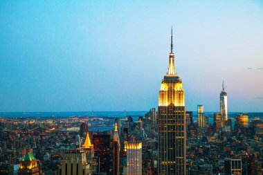 Geceleyin New York Şehri manzarası