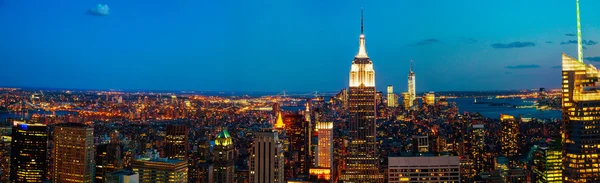 New York City cityscape in the night — Stock Photo, Image