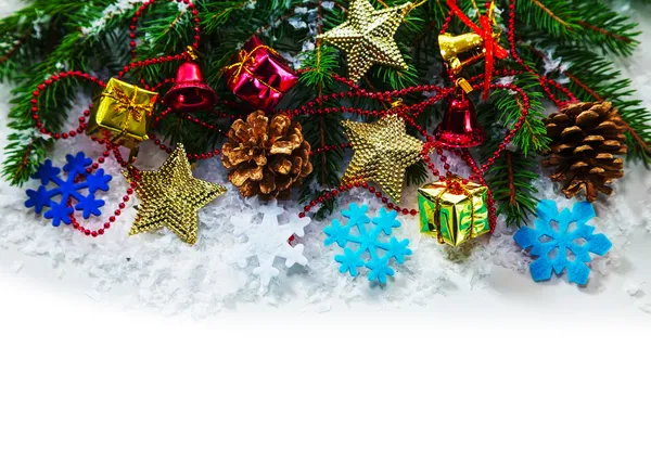 Ghirlanda di Natale con rami sempreverdi — Foto Stock