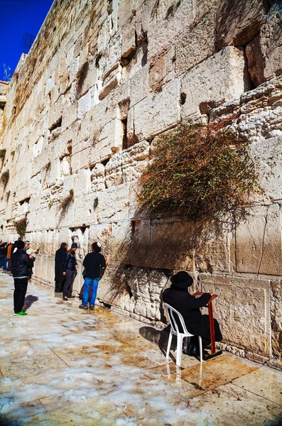 A nyugati fal Jeruzsálemben, Izrael — Stock Fotó