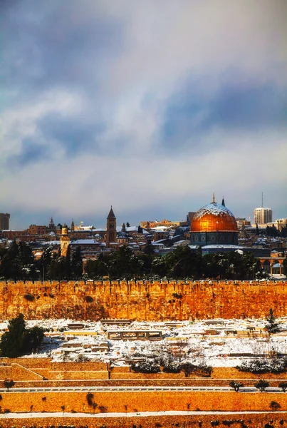 Oversikt over Gamlebyen i Jerusalem, Israel – stockfoto