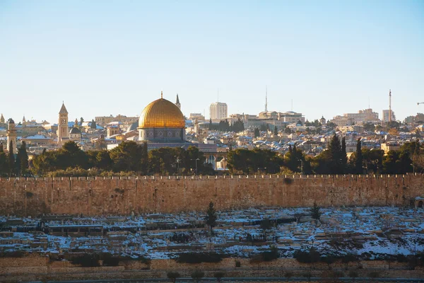Overzicht van de oude stad in Jeruzalem, Israël — Stockfoto