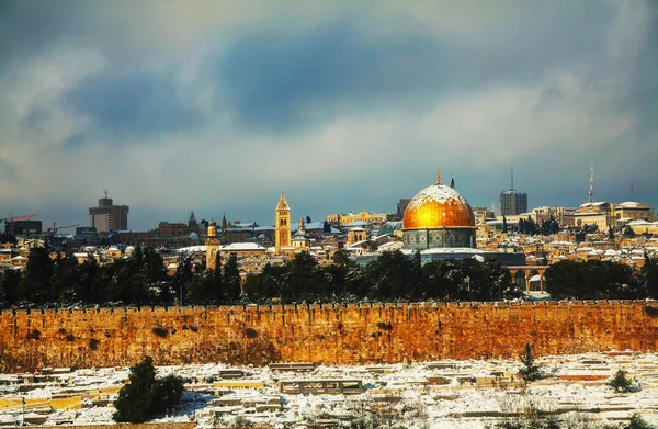 Vue d'ensemble de la vieille ville de Jérusalem, Israël — Photo