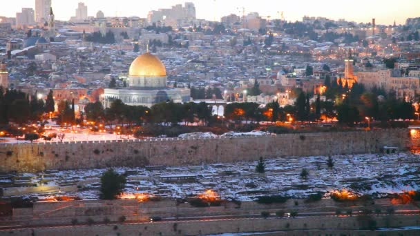 Обзор Старого города Иерусалима — стоковое видео