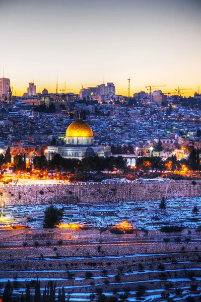 Vue d'ensemble de la vieille ville de Jérusalem, Israël — Photo