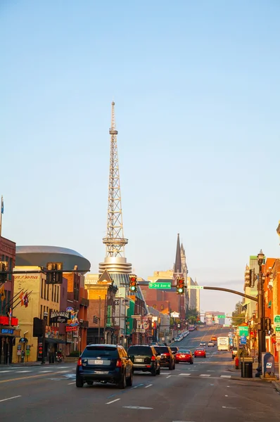 Paisaje urbano del centro de Nashville por la mañana — Foto de Stock