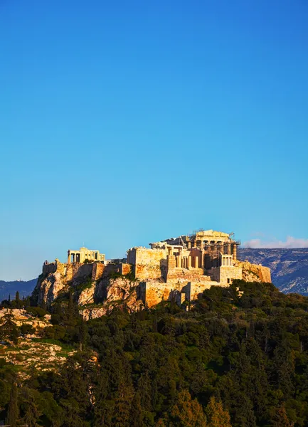 Oversikt over Akropolis i Athen, Hellas – stockfoto