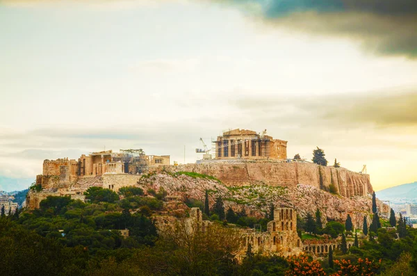 Akropolis am Morgen nach Sonnenaufgang — Stockfoto