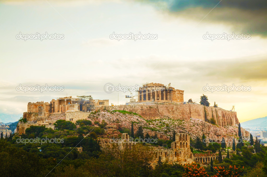 Acropolis in the morning after sunrise