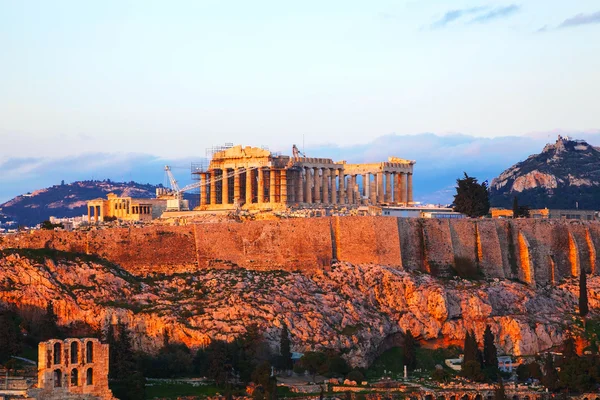 Akropolis am Abend — Stockfoto