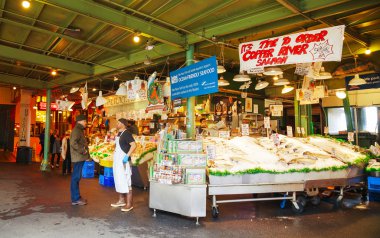 ünlü pike place Market Seattle standı