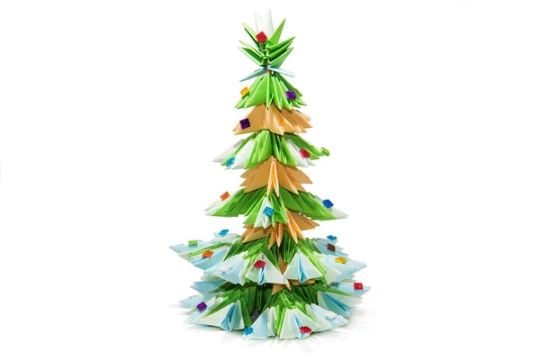 折り紙のクリスマス ツリー — ストック写真