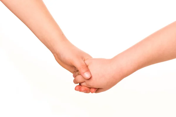 Two kids holding hands together. — Stock Photo, Image