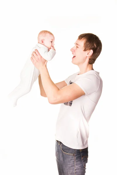 Vater spielt mit seinem Baby — Stockfoto