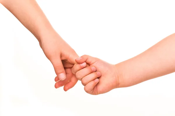 Two kids holding hands together. — Stock Photo, Image
