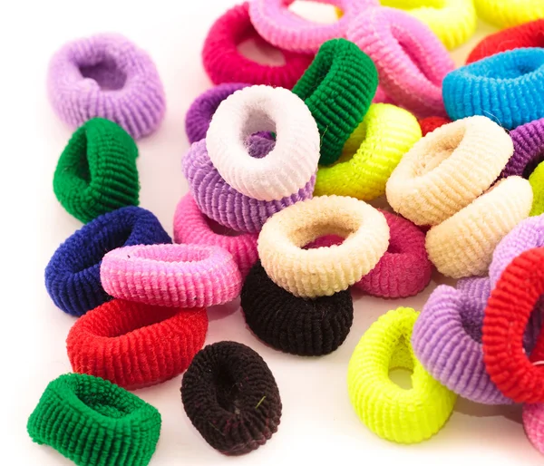 Scrunchies - цветные упругие ленты для затягивания волос для детей — стоковое фото