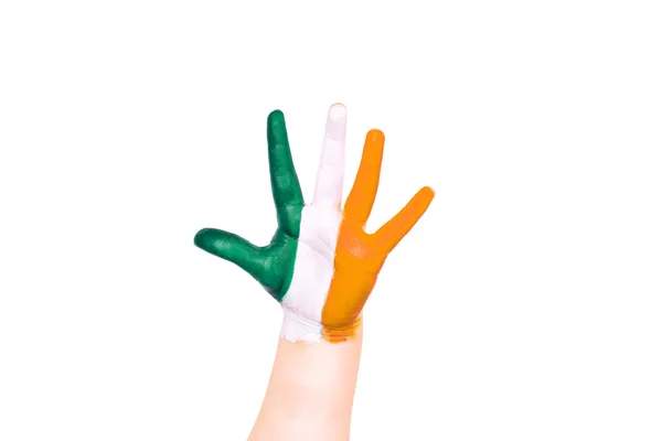 Irland flaga na rękę. podróż do irland koncepcji. Eurotrip. — Zdjęcie stockowe