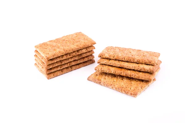 Wholesome biscuits with cereal isolated on white. — Stock Photo, Image