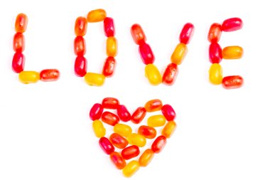 renkli jöle şekerleme aşk notu