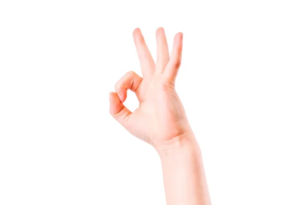 Child's hand showing ok sign — Stock Photo, Image